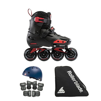 rollerblade 溜冰鞋儿童女轮滑鞋中大童旱冰鞋可调初学者 黑色/红色