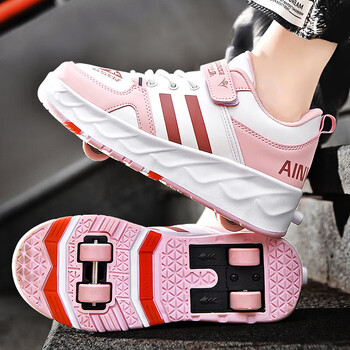 361断码暴走鞋女童鞋春秋款2023新款儿童运动轮滑鞋女孩中大童溜白白