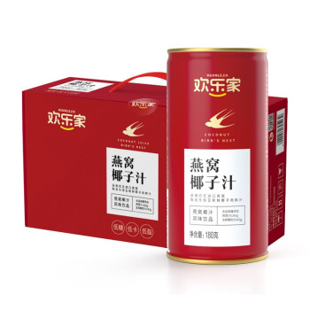 歡樂家低糖低卡低脂燕窩椰子汁風味飲品180ml6罐禮盒裝