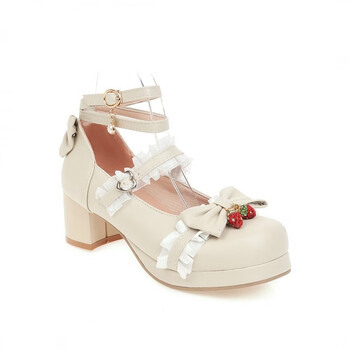 元安恋森系茶会鞋洛丽塔鞋子小高跟日系lolita女孩童鞋女萝莉鞋儿童米