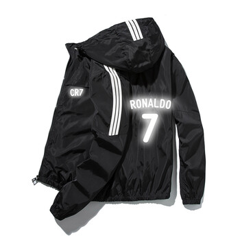 识恩欧冠曼联7号c罗球衣同款运动风衣夹克男春秋冬季薄款英超红魔 cr7