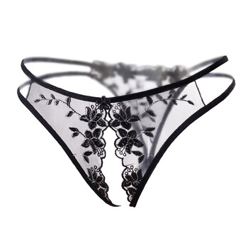 曼烟情趣内衣女性感蕾丝开裆情趣内裤女魅惑情趣丁字裤诱惑透明情趣