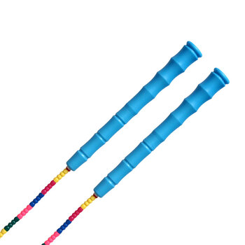 跳绳儿童比赛跳神花式健身绳子中考绳小学生初学竹节跳绳 绿白(单人)