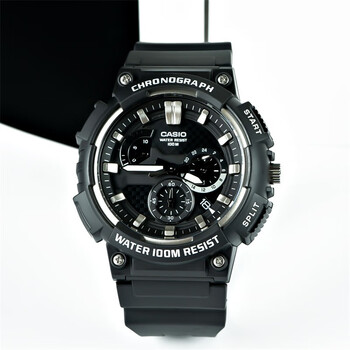 卡西欧(casio)手表男三眼多功能经典复古黑金防水运动石英表mcw200h