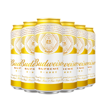 budweiser百威百威金尊啤酒单一麦芽精酿啤酒500ml6罐装