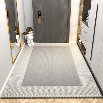 入户门脚垫门口耐脏垫子入门防滑垫门厅金编丝进门垫回形云水50x80cm