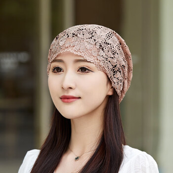 离境天遮白发头饰日常佩戴帽子帽子女薄款镂空堆堆帽遮白发头巾帽透气