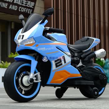 cnzko小孩子玩的带辅助轮的摩托车电动车小孩自驾玩具车可坐人带辅助