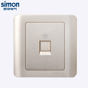 西蒙(SIMON) 开关插座面板 C3系列 一位电话插座 86型面板 香槟金色 C35214-56