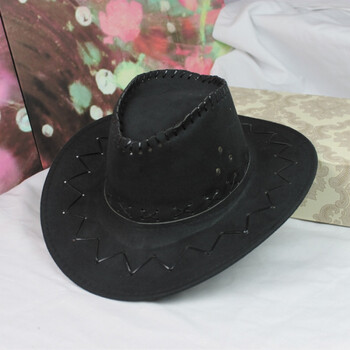 牛仔帽新款西部牛仔帽亲子款礼帽表演帽子舞台道具帽子时尚大沿帽黑色