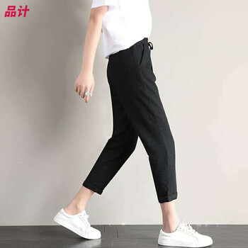 品计身高一米五穿的八分裤女小个子春夏天穿的矮个子150运动裤仿棉麻