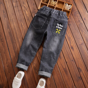 男童裤子秋冬季新款儿童装牛仔中大童外穿小男孩加绒加厚保暖深色黄标