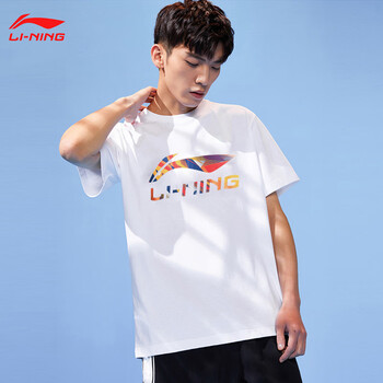 李宁短袖t恤男夏季潮流女装宽松纯棉情侣2023新款国潮半袖运动服标准