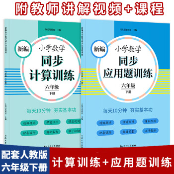 全2册 应用题训练+计算训练六年级下册 人教版配套练习册 精编题库进阶训练 与教材同步 配套讲解课程