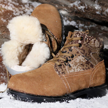 大漠汉子冬季棉靴男鞋防寒中老年保暖棉鞋爸爸大头鞋靴东北雪地靴冬季