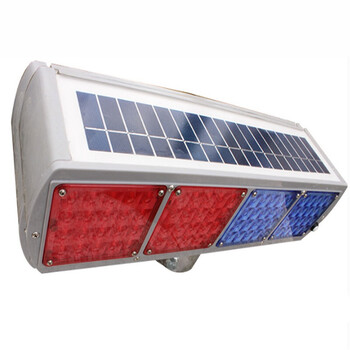 定制太阳能双面爆闪灯 交通警示灯 led红蓝爆闪灯 频闪信号灯