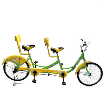 双人自行车儿童和24寸高配抱闸双人自行车情侣车子车两人山地骑出租sn