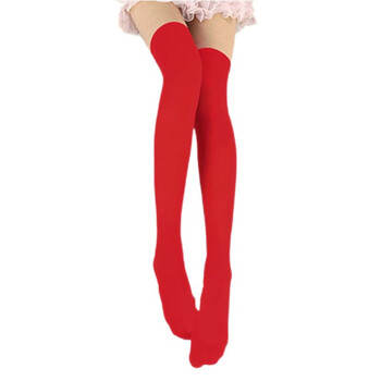日系cosplay角色扮演防滑丝袜过膝洛丽塔大腿袜袜子女生长筒袜jk 红色