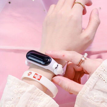 千奇梦学生ins风可爱手环表韩版卡通男女孩运动手环儿童防水夜光大