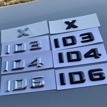 众id3 id4车标后尾标id6尾门标贴志改装id4 6 x排量标进口 x(亮银色)