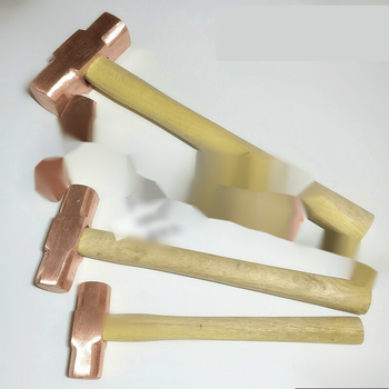 德银 紫铜锤子 木柄紫铜八角锤 铜榔头 大锤 小铜锤 10磅【图片 价格