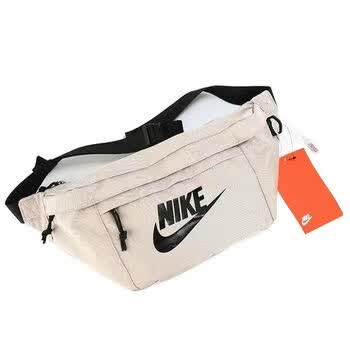 斜挎包腰包男女通用单肩包手机包胸包ins潮书包背nike 高品质米白色
