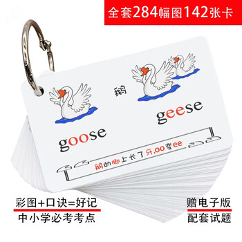 初中小学必考英语语法点动词不规则变化名词单复数形容词比较级变化2个口诀单词学习卡片大全动词 名词 形容词 不规则变化280幅140张 图片价格品牌报价 京东