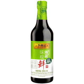 李锦记薄盐味极鲜500ml 李锦记酱油薄盐味极鲜少盐多鲜生抽500ml 行情报价价格评测 京东