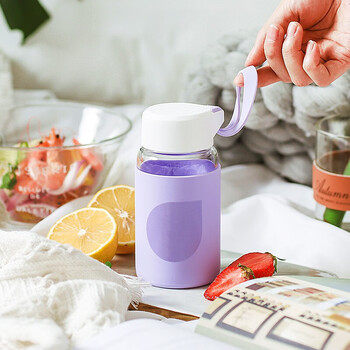 优道unibott水杯手持玻璃杯男女学生隔热便携式随手茶水杯高硼胿胶