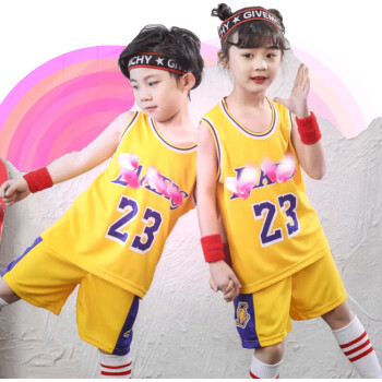 三象鲨 儿童球服 新款球衣青少年小学生背心幼儿园篮球服表演套装 59 黄色 L(150-160CM)