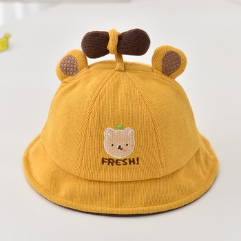 勇耐宝宝帽子秋冬宝宝帽子春秋款婴儿帽秋天渔夫帽男童女童儿童可爱超