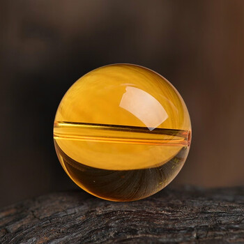 森洲 7a收藏级天然黄水晶散珠珠子巴西全净体单珠单颗手串配珠串珠隔