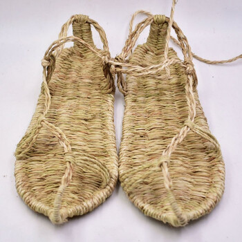 乐洛蒂草鞋男草鞋男款传统红军纯手工编制织青苎麻透气天然潮古朴民族