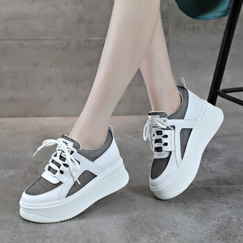 休闲鞋女内增高女鞋子女厚底韩版小白鞋女松糕坡跟运动鞋女旅游舒适中