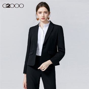 g2000女装商务西服职业小西装休闲百搭外套00710801 黑色/99 160/s