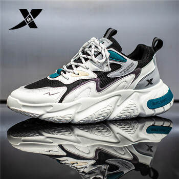 特步xtep男鞋秋季新款时尚休闲跑步初中生运动鞋百搭老爹ins潮鞋白