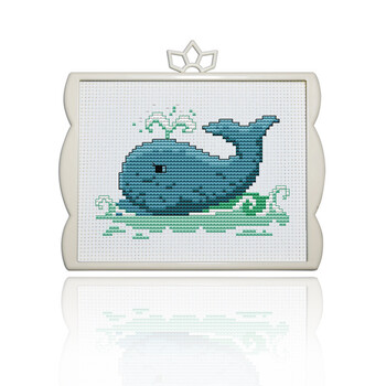 【京东家装节】diy手工刺绣套件十字绣小鲸鱼蓝色小幅简单小孩子练绣