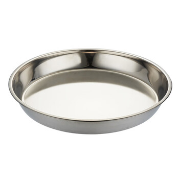 curta科得不锈钢加厚平底多用糕点圆盘菜盘家用餐盘蒸盘汤盆菜碟圆形