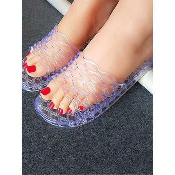 冉同老奶奶夏天凉拖鞋老太太居家凉拖鞋女士水晶拖鞋夏季家居浴室泳池