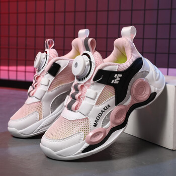 儿童旋转扣运动鞋夏季新款8男童网面透气休闲鞋运动网鞋9网眼镂空中小