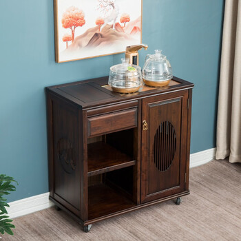 茶柜边柜新中式烧茶柜架泡茶台烧水壶一体茶水柜置物架小型茶车定制品