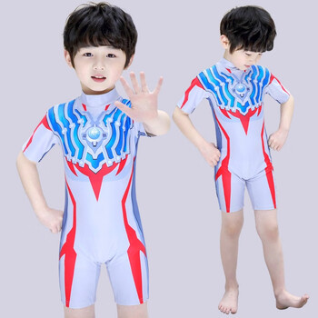 蓝贝妮儿童泳衣男童连体泳裤速干奥特曼游泳衣沙滩冲浪度假中小大童