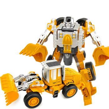 儿童玩具 合金变形战神机器人套装工程车模型 变形5合1合体巨无霸