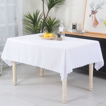 桌布会议桌布白色防尘盖巾加厚台布长条餐桌布茶几布办公桌垫纯白色