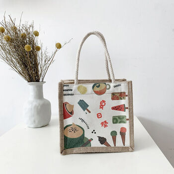 沁度饭盒包包2020帆布包女单肩手提袋ins日系卡通大学生 夏日祭