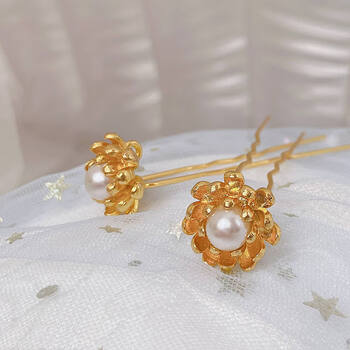 古风发簪珍珠排簪网红汉服发饰超仙古装头饰古风簪子发簪发饰品21莲花