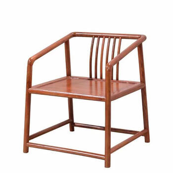 实木椅子新中式仿古南榆木牛角椅月牙椅圈椅官帽椅围椅餐椅靠背椅梳背