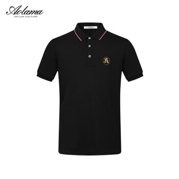 奥拉玛（AOLAMA）奢侈品男装纯棉polo衫新品时尚烫钻字母polo衫男短袖