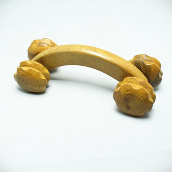 实木质按摩器红木手推腰部颈部背部穴位按摩滚轮月球车按摩器 香木4轮