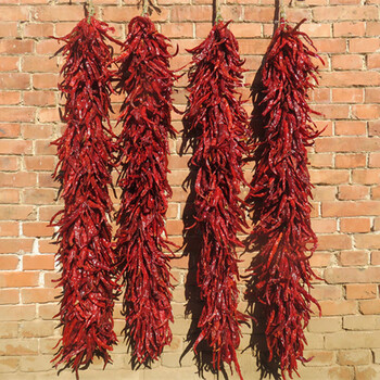 红辣椒挂件天然辣椒串挂件农家乐火锅装饰辣椒影视道具挂饰手工编制红